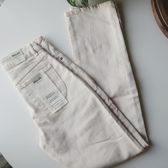 Rolla's Classic Straight Leg Jeans in Salt - Picture 4 of 7
